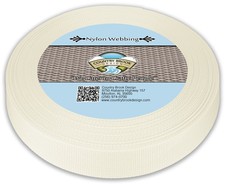 Country Brook Design  1 Inch Off White Lite Weight Nylon Webbing, 10 Yards