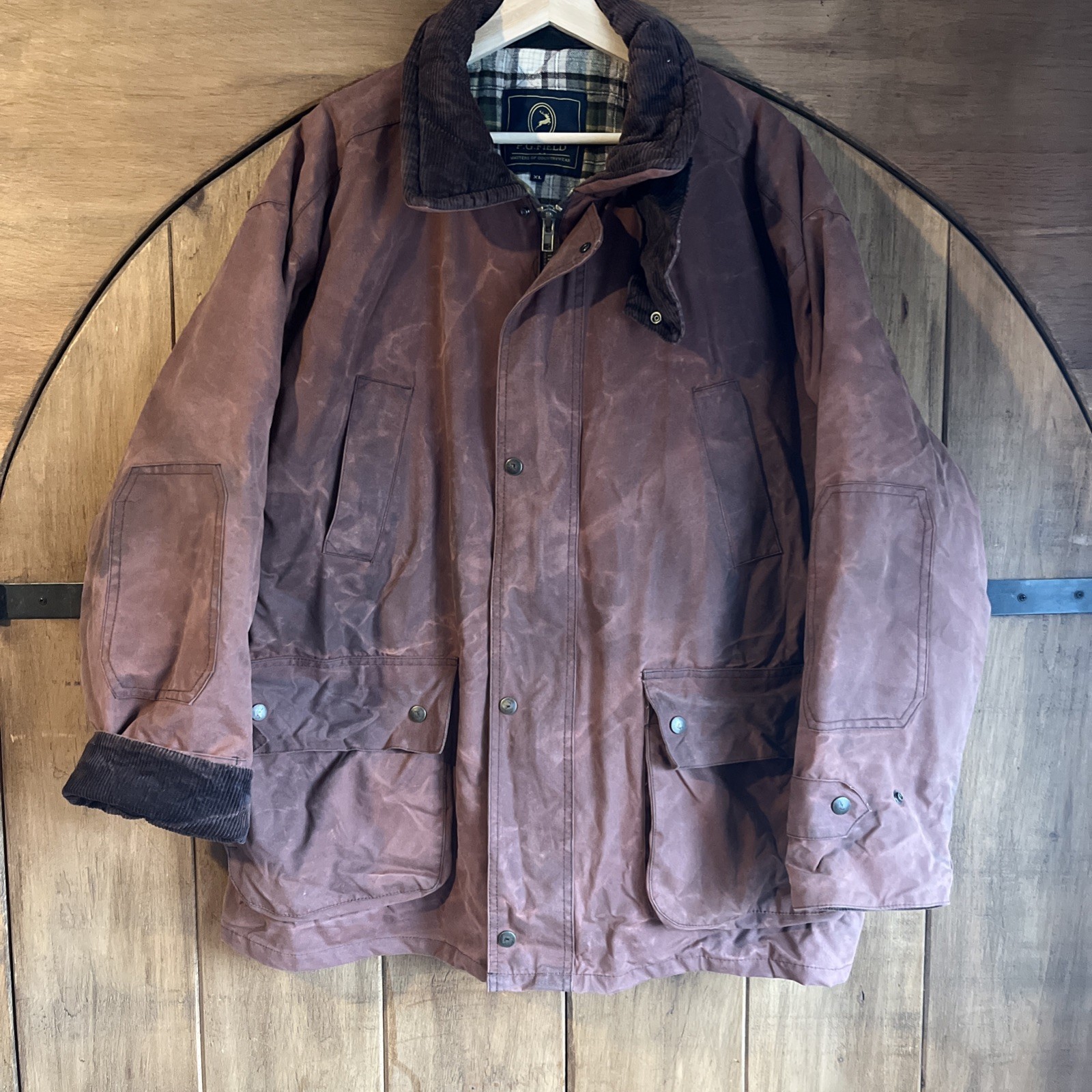 PG Field Heritage Mens Heavyweight Waxed cotton Field Coat made in UK country XL