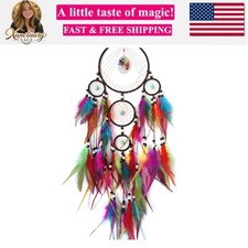 Colorful Large Dream Catcher Wall Decor Feather Dream Catchers with Crystal T...