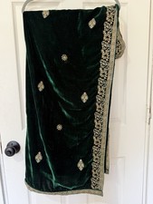 Green Velvet 3 Peice Suit Kameez Shalwaar Pakistani Indian In Large Size
