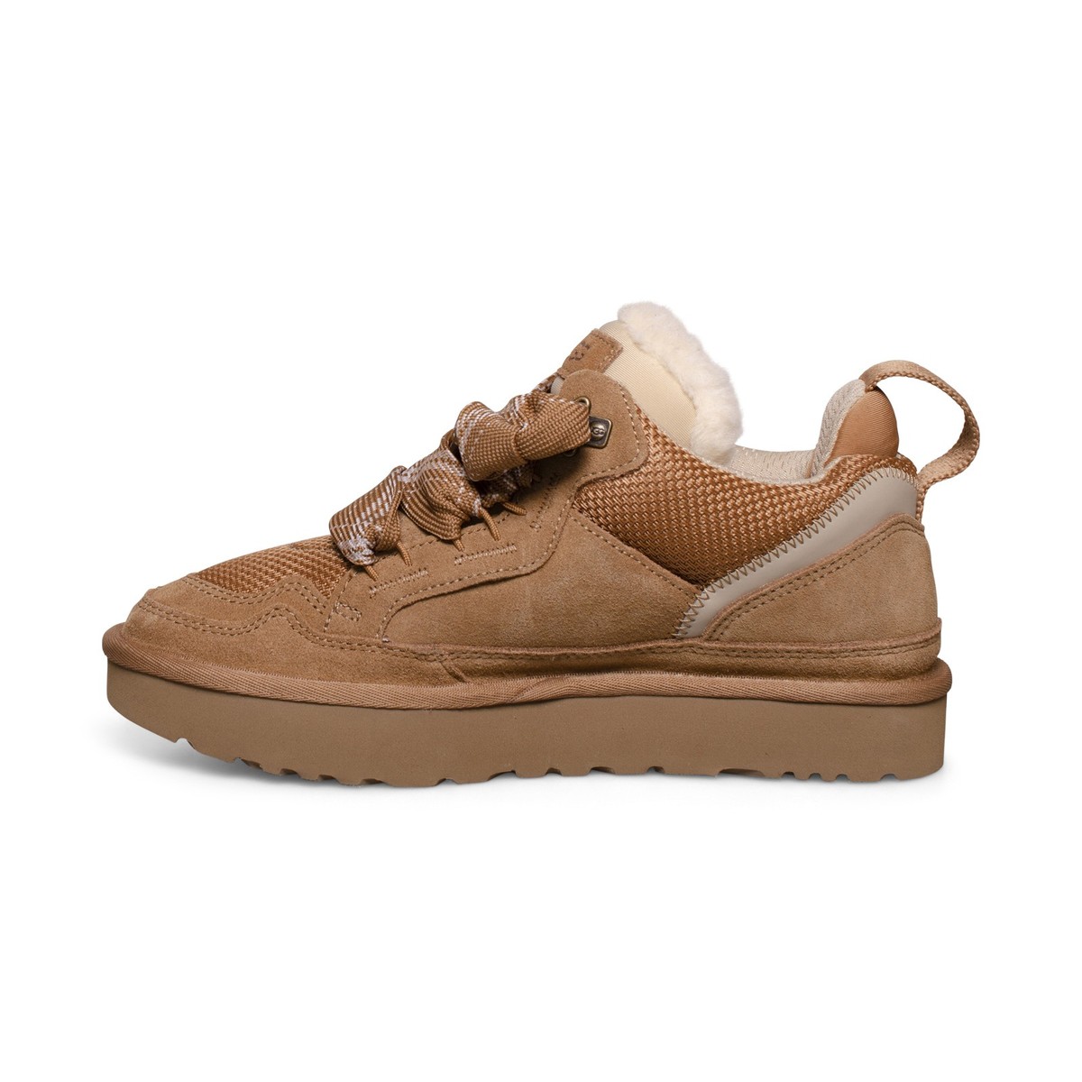 UGG LOWMEL CHESTNUT SUEDE TEXTILE SPORTTY SHOES WOMEN'S SNEAKERS