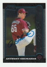 Anthony Shumaker Signed 1999 Bowman Chrome Card #417 Auto Phillies Autograph COA