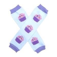 Dolled Up Designs Children's Baby Leg Warmers 0-3 years, Cupcake White
