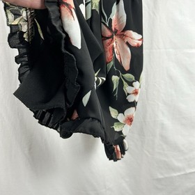 Charlotte Russe Small Black Floral Romper Sleeveless Jumper Ruffles Dressy