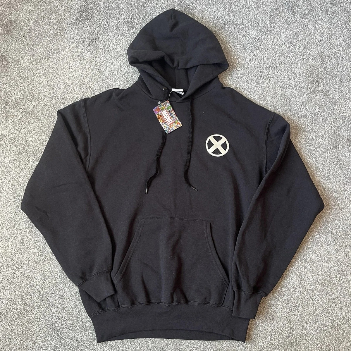 Sudadera con capucha negra con estampado de Wolverine oficial de Marvel Comics para hombre - talla mediana