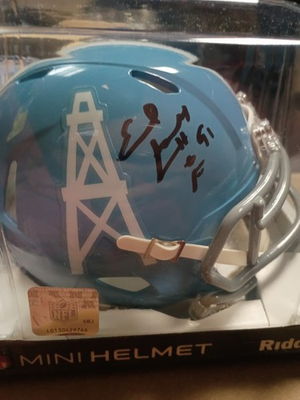 #ad EARL CAMPBELL Riddell Signed Auto Houston Oilers Mini Helmet quot;HOF 91quot; Beckett $45.00