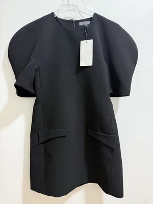 Zara Schwarzes Kurzes Kleid Mit Tasche Größe M RRP £49.99 - Bild 1 von 4