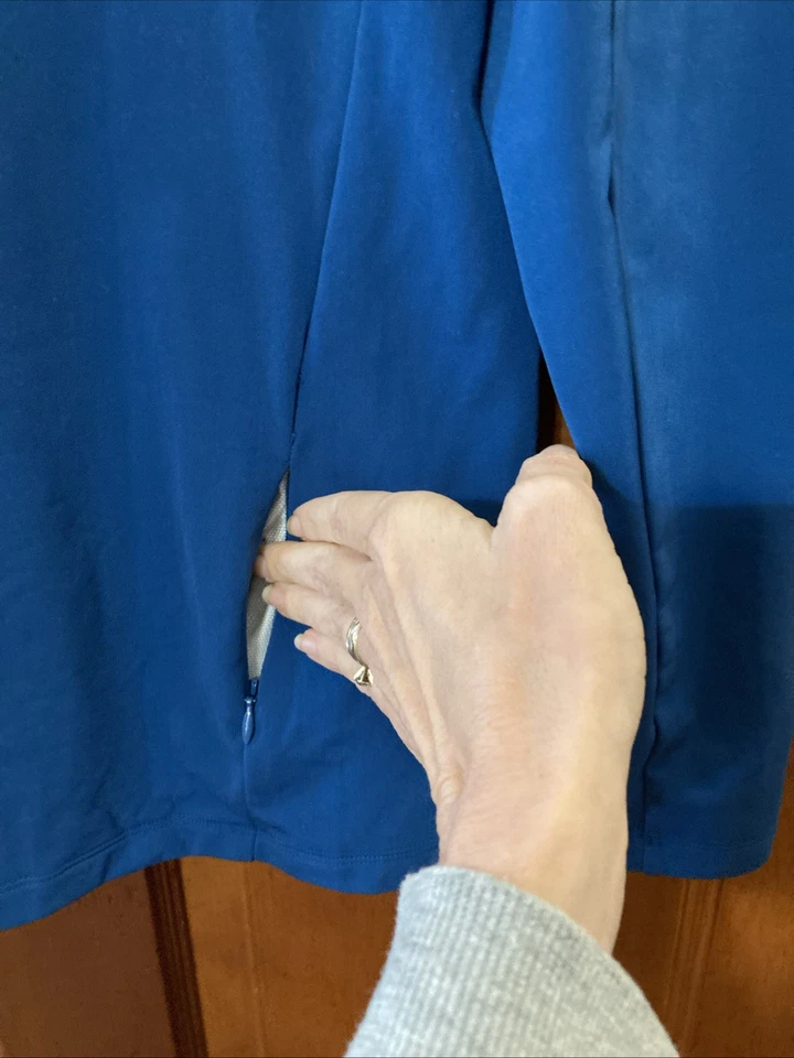 Adidas Mens 1/2 Zip Reflective Pullover Shirt Sz L New Running Sweatshirt Blue - Image 3 of 4