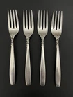 Lunt Sterling Silver STARFIRE SALAD FORKS (Set 4)  6  5/8" Inches, 156 Grams