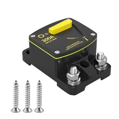 Circuit Breaker 300A 12-48V DC Manual Reset Flush Mount For Panel Installation