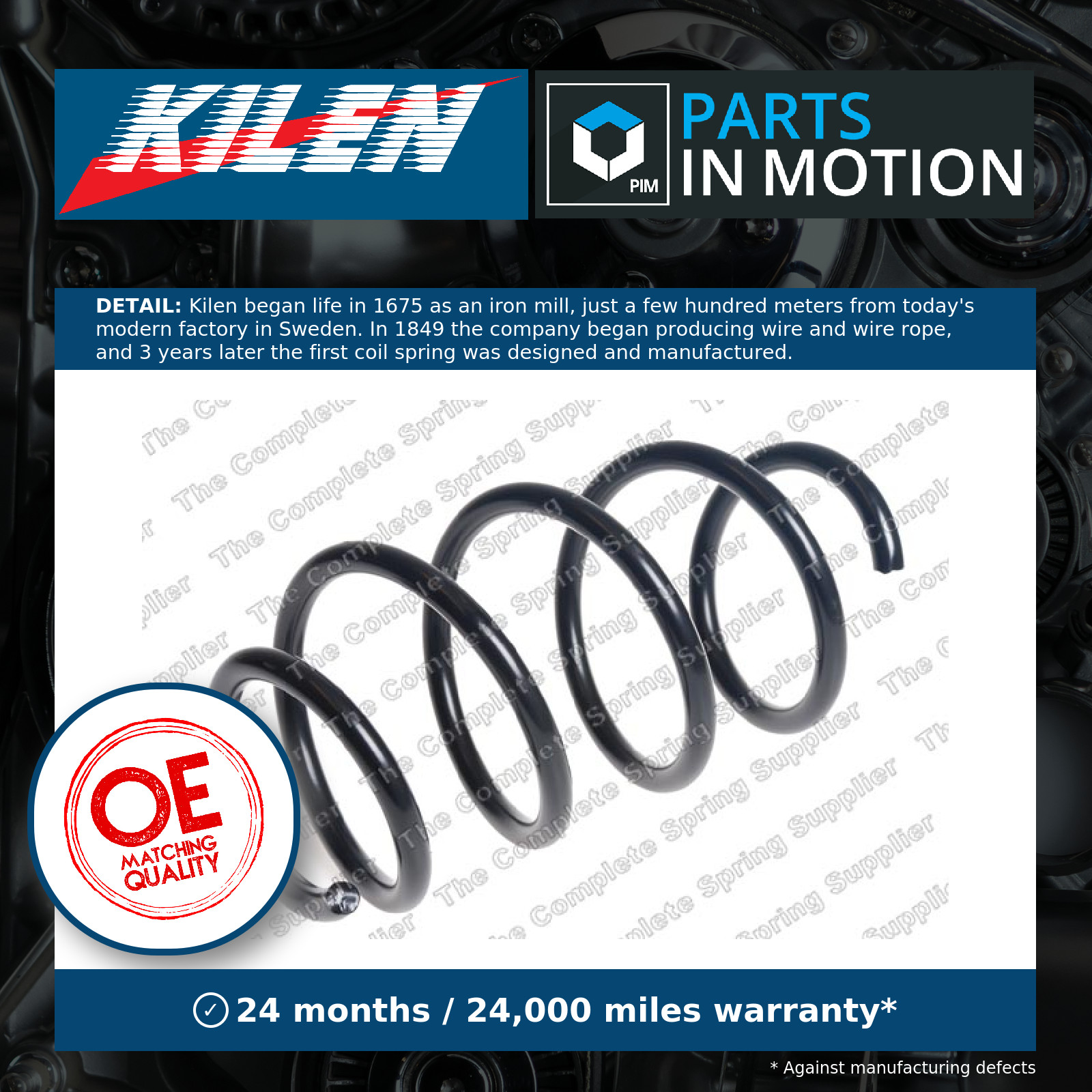 Coil Spring Front 20164 Kilen Suspension 312875 13489073 312731 13476385 Quality