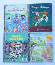 Little Golden Books Lot ~ Bugs Bunny Sesame Street ~ Moving Day ~ Bialosky Bear