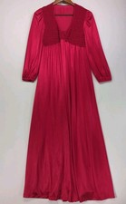 Vintage Kayser 60s 70s Silky Nylon Satin Nightgown Robe Set Made In USA M