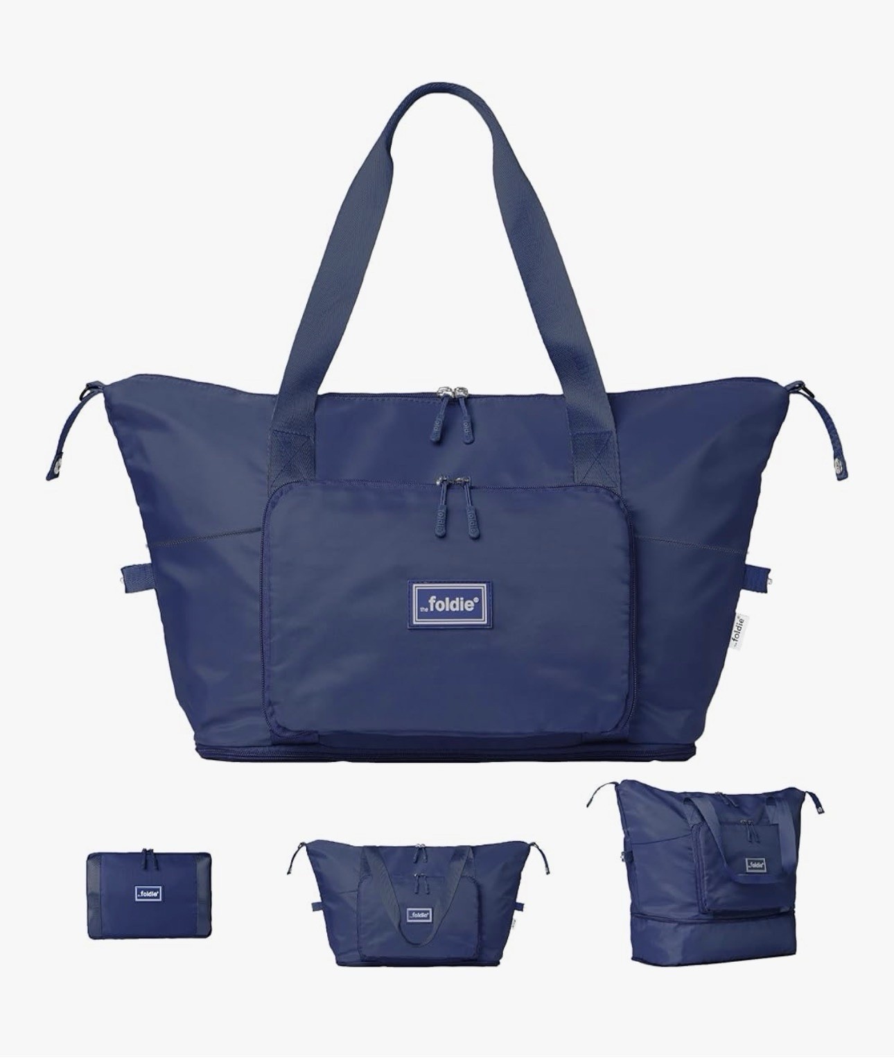 The Foldie® 4.0 Travel Duffle - Water Resistant - Expandable Bottom - Navy Blue