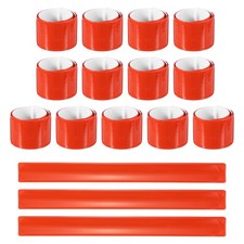 16Pcs Reflective Arm Bands, 11.8"High Visibility Bands, Orange  Square 