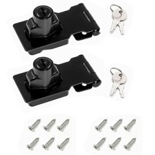2.5 Inch Keyed Hasp Lock for Cabinets Small Doors Twist Knob Design Heavy D...