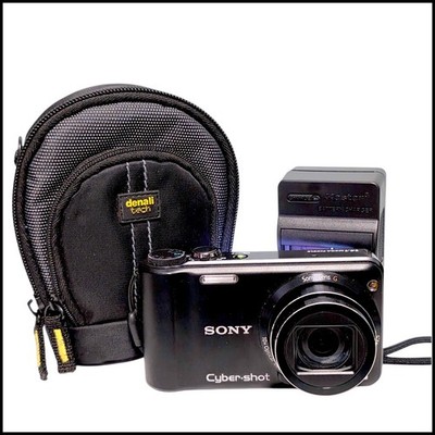 Sony Cyber-shot DSC-H55 14.1MP Digital Camera Black Battery Charger 16GB SD Card