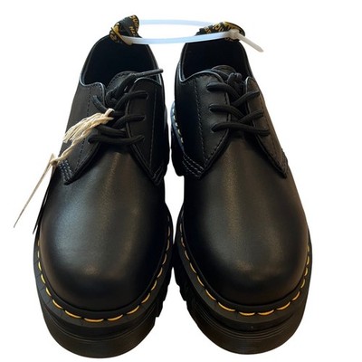 Dr. Martens Audrick 3-Eye Nappa Lux Leather Platform Shoes Black Womens 7