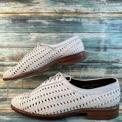 Allen Edmonds Seville Oxfords 8.5 EEE White Basket Weave  display picture 2