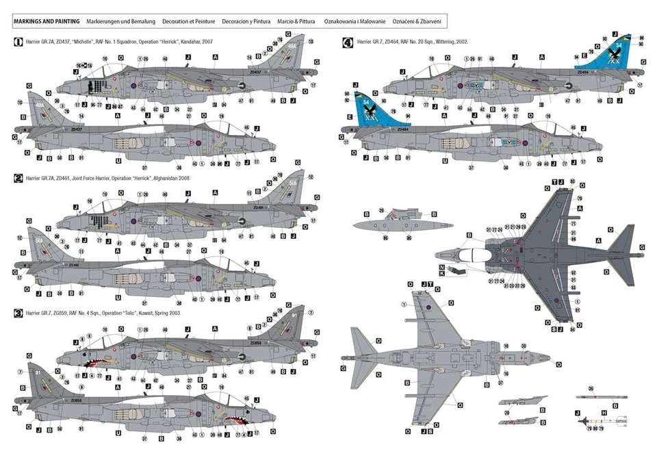 Hobby 2000 Harrier GR.7 Kit Montaggio 1/48 - Immagine 2 di 3