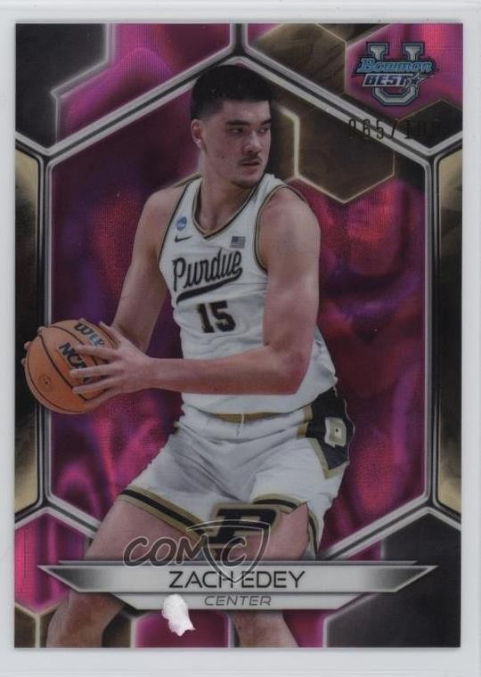 2023-24 Bowman U Best Pink Lava Refractor 65/100 Zach Edey #74 17uv