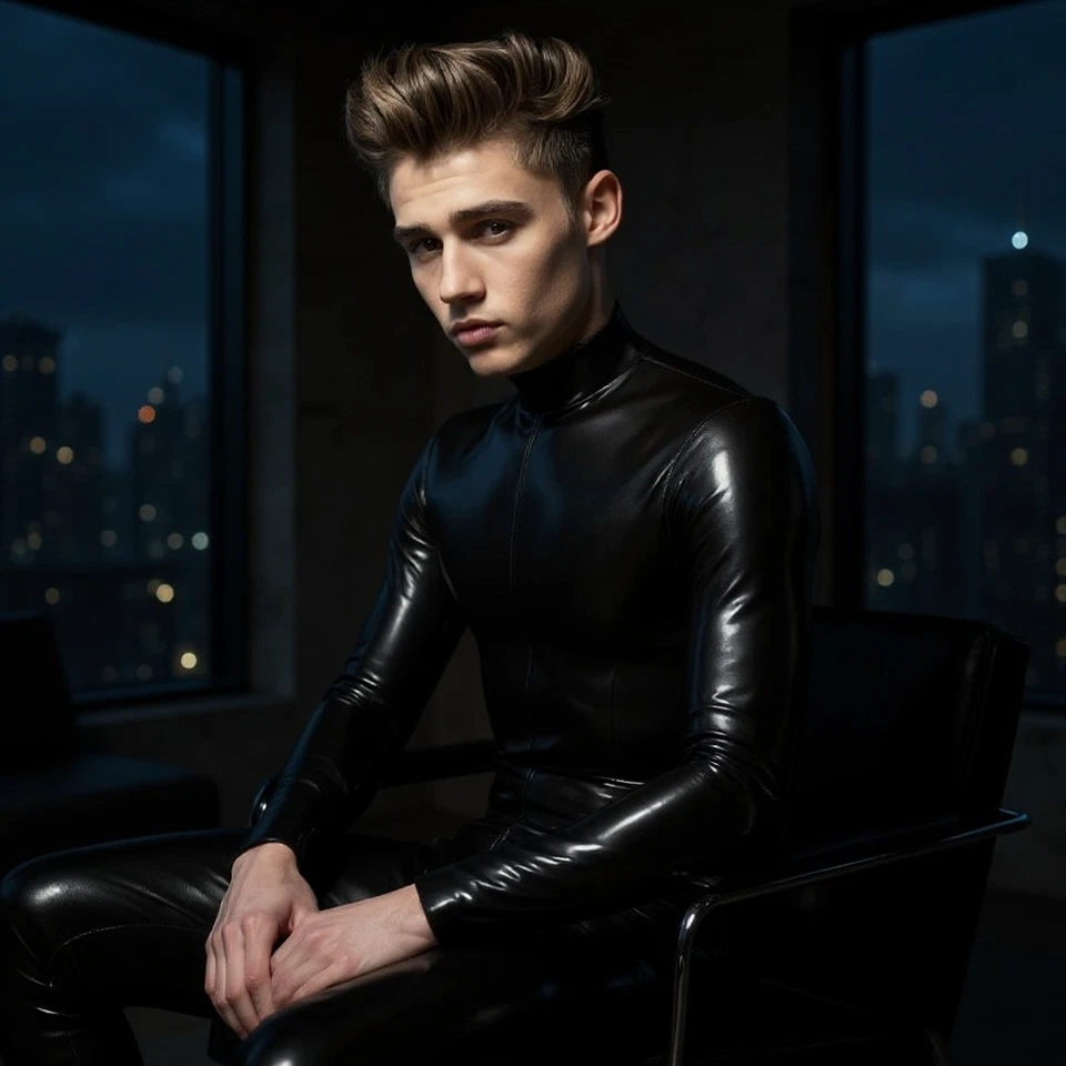 Latex Rubber Herren Catsuit Overall Handmade 3-Wege-Zipper Gay Fetish Pride Gear - Bild 2 von 4