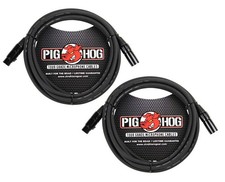 2 Pack Pig Hog PHM15 8mm 15 Foot XLR To XLR Mic Cable Professional Cord