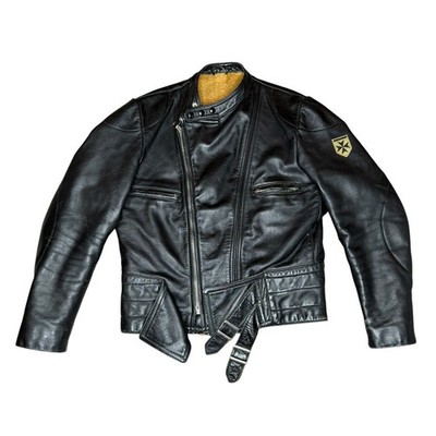 Vintage Harro Black Leather Motorcycle Jacket Size M/52