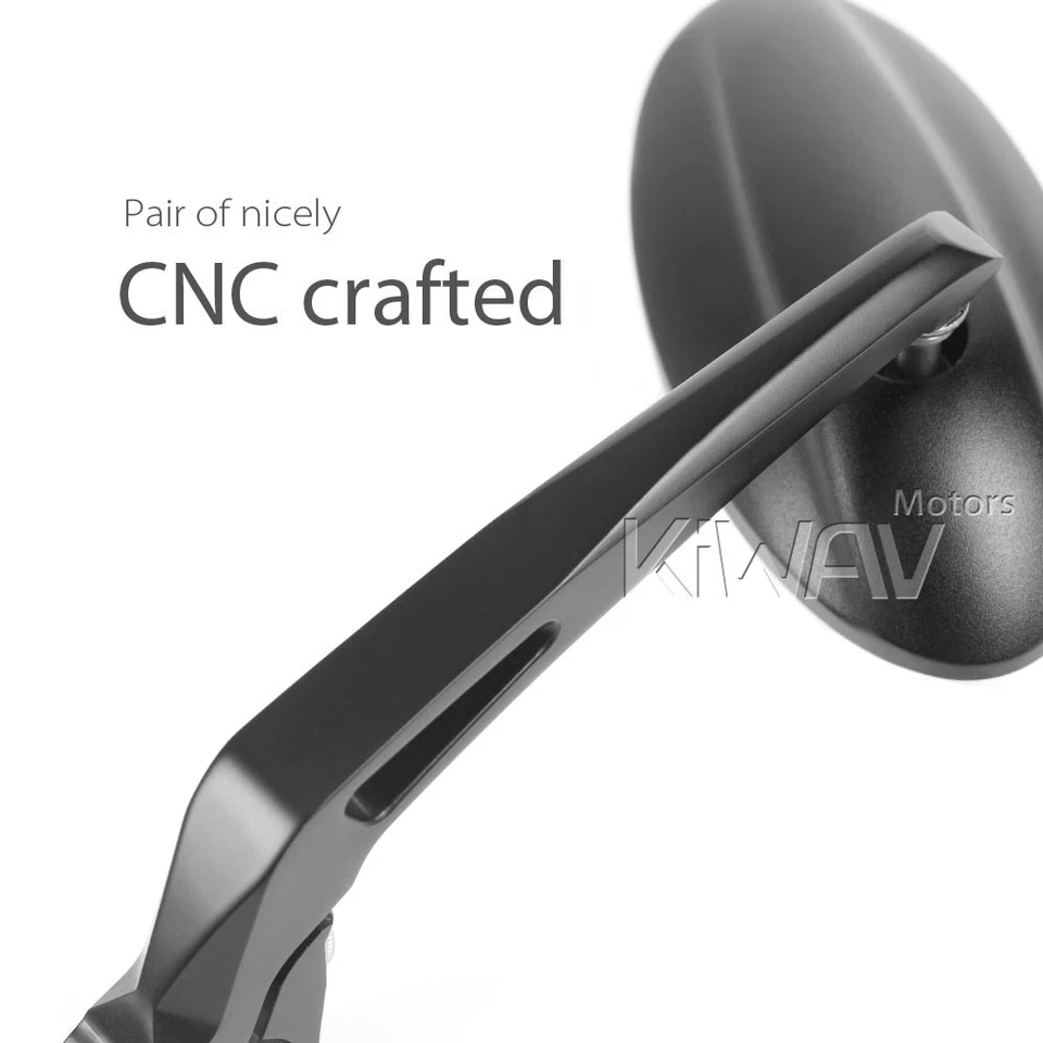 Rétroviseur de guidon noir ovale convex adjustable ULTRA aluminum pour Norton - Photo 4/4