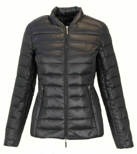 ARMANI EXCHANGE Womens Black Down Insulated Puffer Jacket Large 14 BNWT - Picture 1 of 7