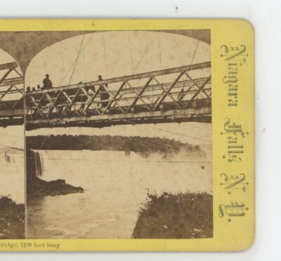 New Suspension Bridge 1238 Feet Long Niagara Falls Stereoview