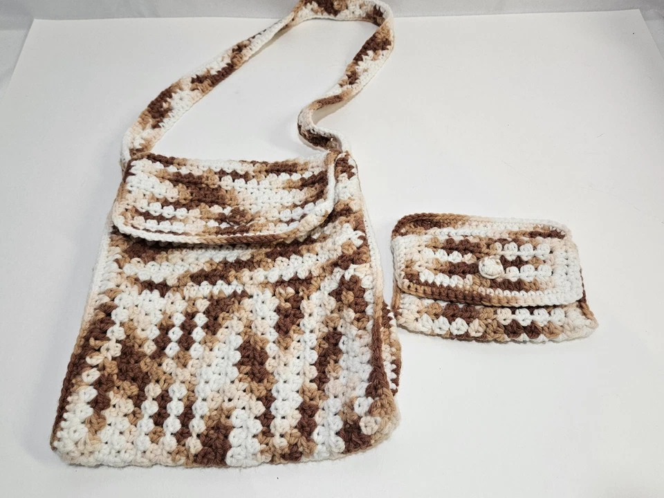 Vintage MCM Crochet Knit Purse and Change Purse Wallet Handmade - Image 2 of 4