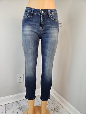 Mavi Womens Jeans 27 Alissa Petite High Rise Super Skinny Blue Stone Wash