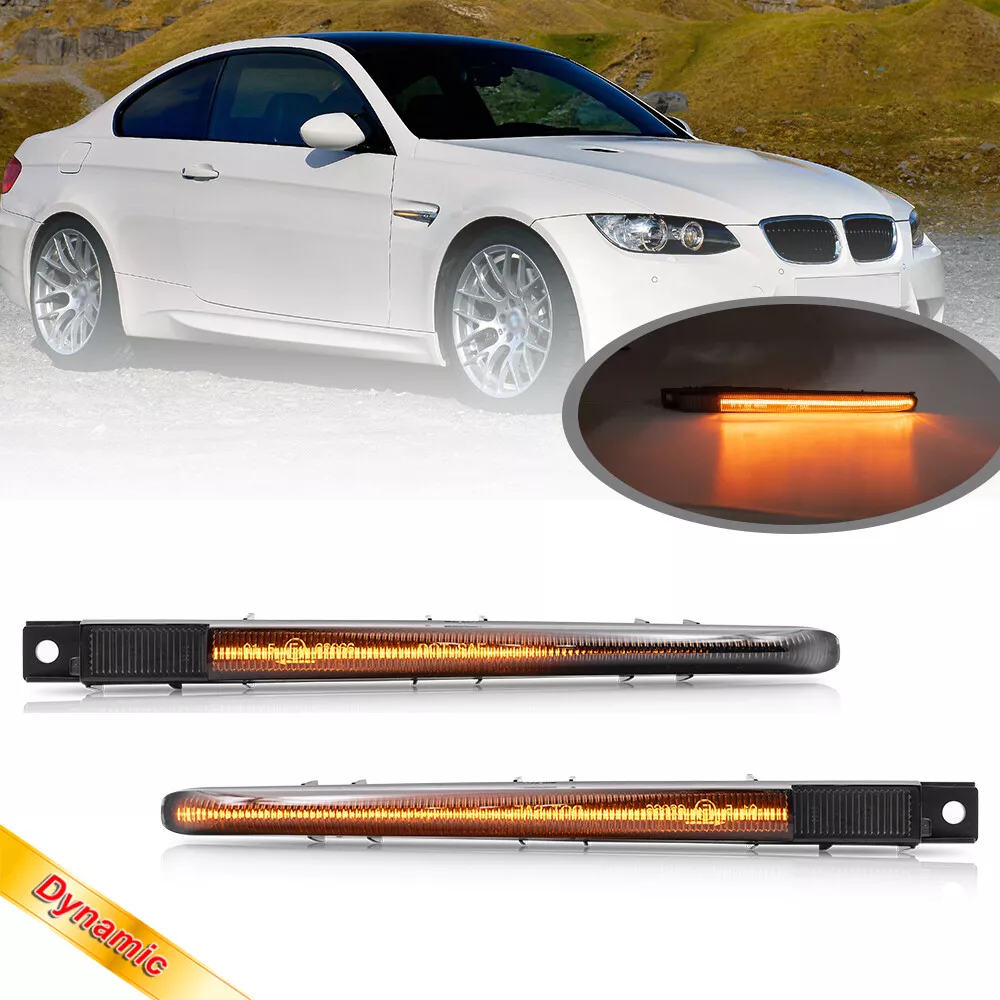 HWORKS Bremsleuchte Für 3er E90 E9x E92 E93 M3 S65 Sequentielle  Seitenblinker Blinkende Kontrollleuchten (Farbe : Smoked Lens) : :  Auto & Motorrad