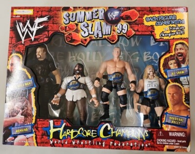 WWE WWF SUMMER SLAM 99 HARDCORE CHAMPIONS FIGURE SET SEALED 1999