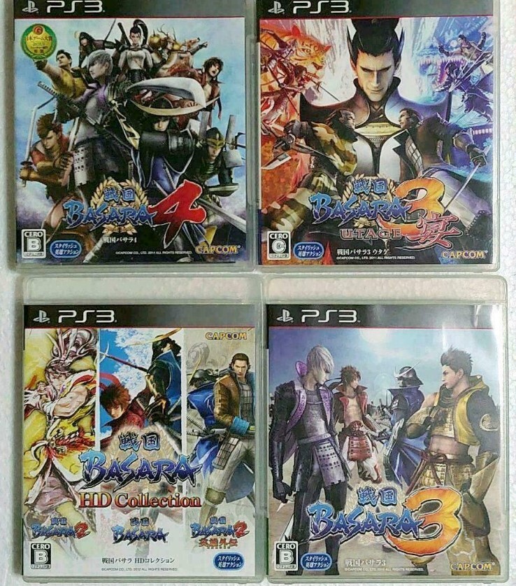 PS3 Sengoku Basara HD Collection & 3 & 3 Utage & 4 set Japan