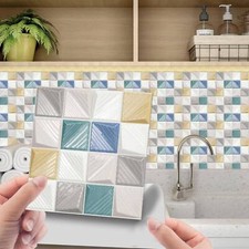 10Pcs Peel and Stick Backsplash For Wall Floor Tile Sticker DIY Background Decor