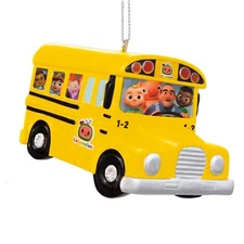 Kurt Adler Resin Personalizable Ornament, Cocomelon Yellow School Bus