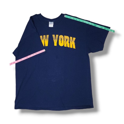 New York Graphic with Sky Line Navy Short Sleeve Gildan T-Shirt Men's Size XL - Picture 5 of 9