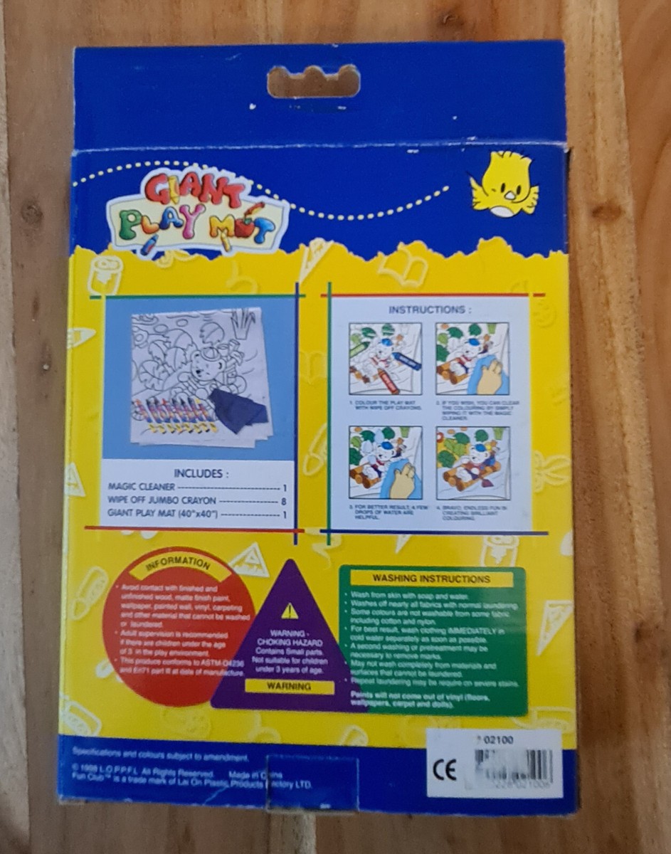 Vintage 90s GIANT PLAY MAT LAI ON products DRAW ERASE for kids NOS