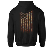 Howitzer Style Men's Hoodie Rust Flag Pullover Military Grunt MFG