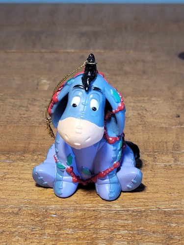 Eeyore Hallmark Christmas Ornament Winnie the Pooh Disney Tangled in Lights Hat