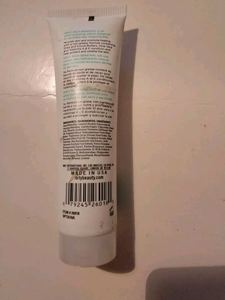 Crema hidratante Orly Rich Renewal para manos pies cuerpo paraíso 59 ml granada Foto 2 de 2