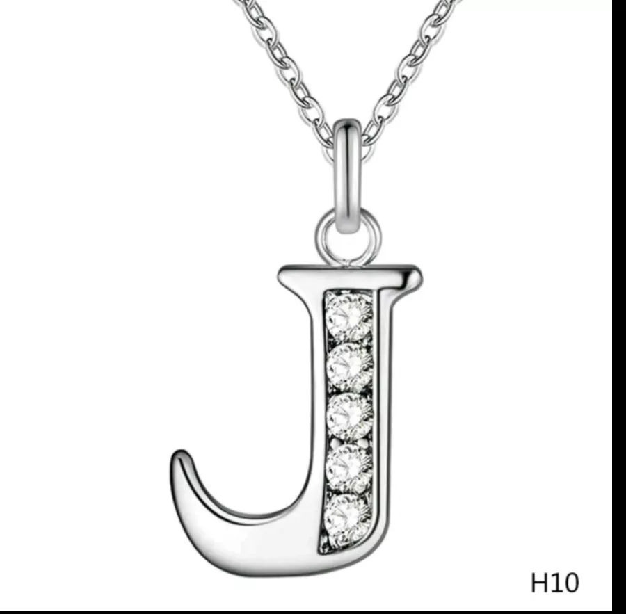 Buy Letter J Alphabet Initial Silver Necklace Online in India - Etsy