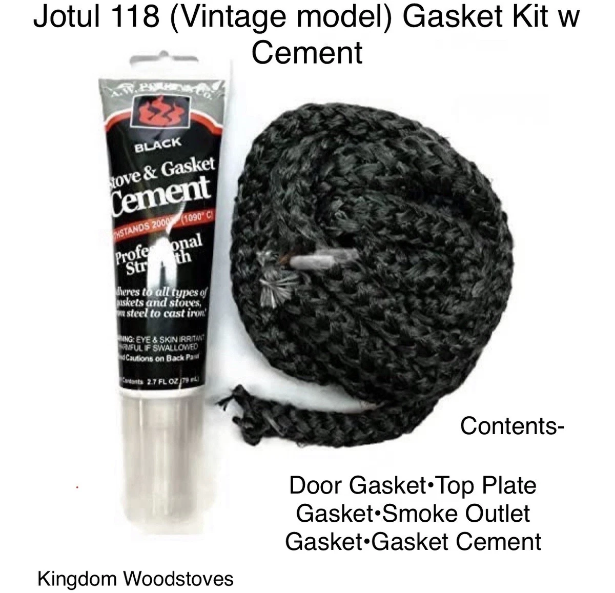 Vintage Jotul 118 Wood Stove Gasket Kit w Cement -FREE Shipping | eBay
