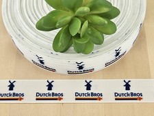 7/8" 1 YD Dutch Bros Coffee Ribbon Dutch Freeze Kicker Iced Coffee Ribbon