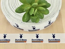 7/8" (1 YD) Dutch Bros Coffee Ribbon Dutch Freeze Kicker Iced Coffee Ribbon