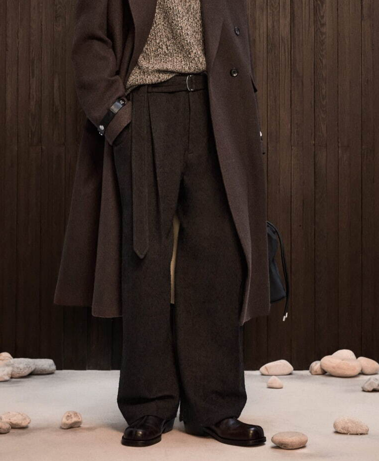 Zara x Nanushka Belted Pleat Front Trousers Dark Brown W30 EUR 38