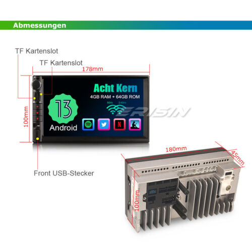 8-Kern 64GB DAB+ Android 13 Doppel Din Autoradio GPS Navi Für Nissan DSP CarPlay - Bild 15 von 21