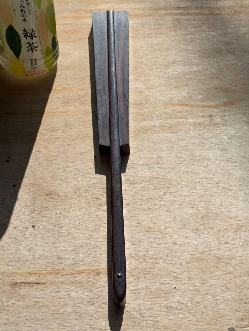 Japanese Wood Striped Ebony Tessen Battle Fan Samurai Busho Japanese Wood Striped Ebony Tessen Battle Fan Samurai Busho